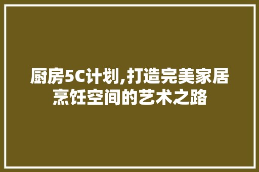 厨房5C计划,打造完美家居烹饪空间的艺术之路 厨房5C计划,打造完美家居烹饪空间的艺术之路 英语成语