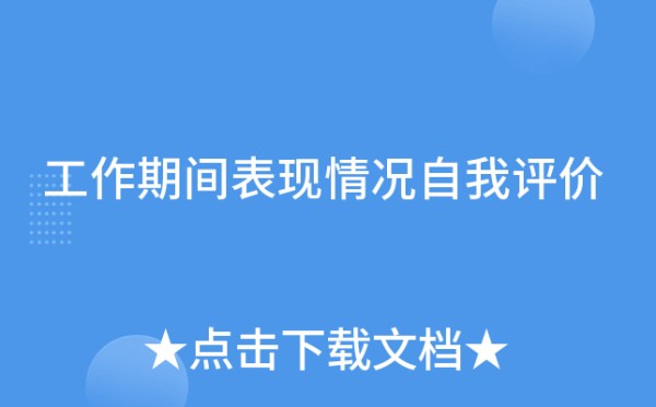 工作期间表现情况自我评价