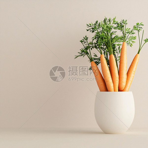 胡萝卜花瓶装饰创意设计图片