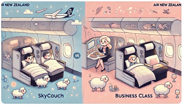 新西兰航空 skycouch vs 商务舱