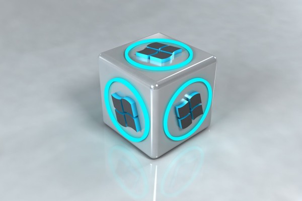 Logo de Windows en un cubo.