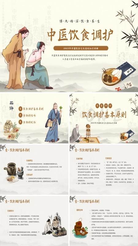 中医饮食调理养生课件PPT模板