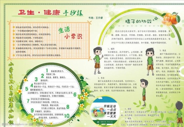 关键词卫生 健康 手抄报 生活 小常识 小学生 卫生与健康 小知识