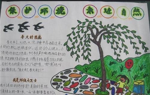 《爱大自然的手抄报精简又好看小学生亲近大自然手抄报 大自然手抄报