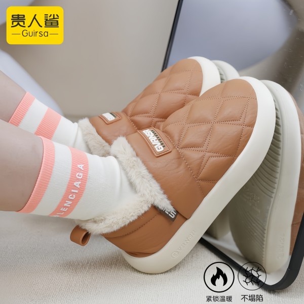 贵人鲨简约保暖防水外穿棉鞋