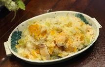 咸蛋黄包心菜五花肉红薯糯米饭