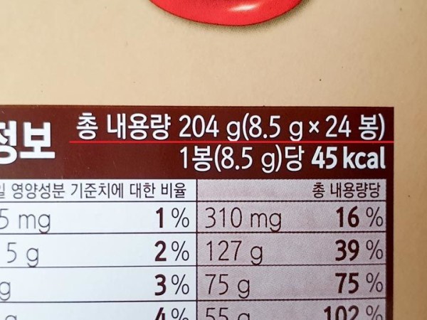 总重204g，每包8.5g，共24包