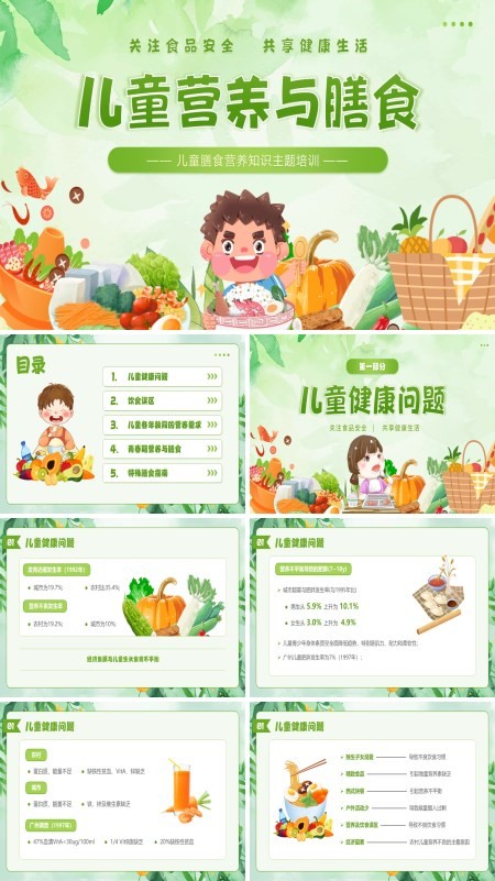 儿童营养与膳食营养知识主题培训PPT课件免费下载
