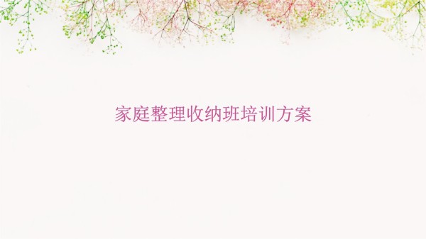 家庭整理收纳班培训方案_第1页