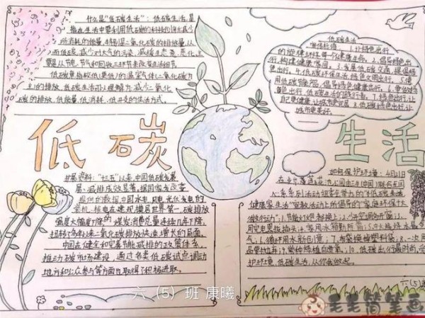 共建低碳生活手抄报图片