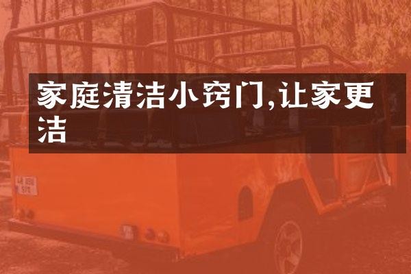 家庭清洁小窍门,让家更整洁