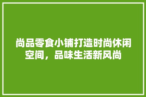 尚品零食小铺打造时尚休闲空间，品味生活新风尚 室内设计