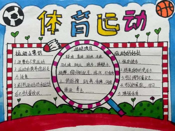 我运动我健康我快乐手抄报