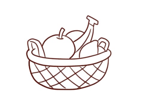 简笔画绘画水果篮师乐汇幼儿教师教育网少儿学蜡笔彩笔画系列之十果篮