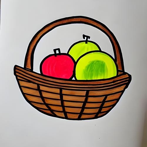 水果篮考编简笔画内容