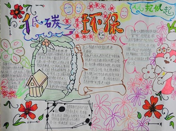 绿色传递共享低碳低碳生活手抄报