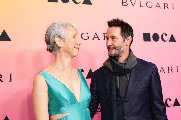 Alexandra Grant (L) and US actor Keanu Reeves (R)