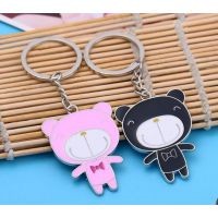 熊猫烤漆金属钥匙扣，广东促销礼品挂件制作，定做钥匙扣套装
