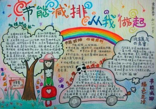 节约能源手抄报图片手抄报版面设计-学笔画