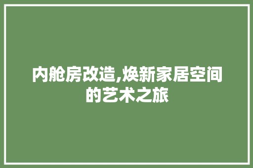 内舱房改造,焕新家居空间的艺术之旅 卧室