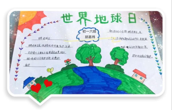 宣传世界地球日知识和环保理念为主题的手抄报 写美篇绿色象征生命