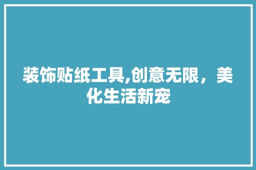 装饰贴纸工具,创意无限，美化生活新宠 选材指南