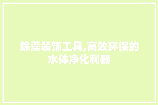 除藻装饰工具,高效环保的水体净化利器 现代风格装饰