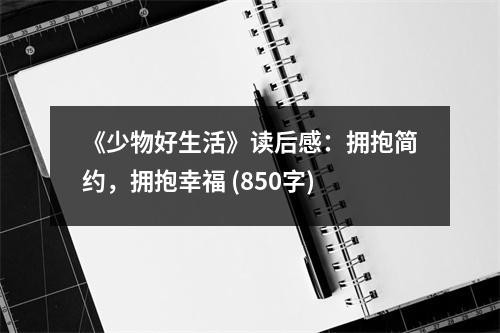 《少物好生活》读后感：拥抱简约，拥抱幸福 (850字)