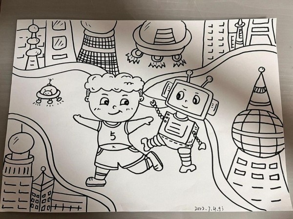 幼教主题简笔画未来世界唯有坚持