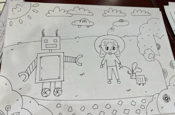 幼儿园简笔画未来世界今日分享主题画未来世界遨游太空等主题画