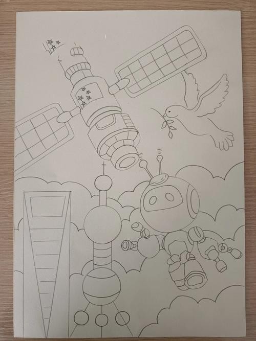 科技生活主题科技未来主题儿童画