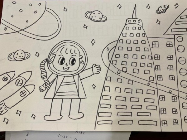 幼儿园简笔画未来世界今日分享主题画未来世界遨游太空等主题画
