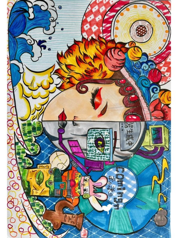 五年级科普微童话作品人工智能主题儿童画一年一度的长三角科普微