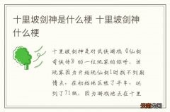 十里坡剑神是什么梗 十里坡剑神什么梗