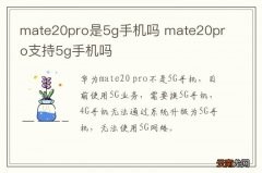 mate20pro是5g手机吗 mate20pro支持5g手机吗