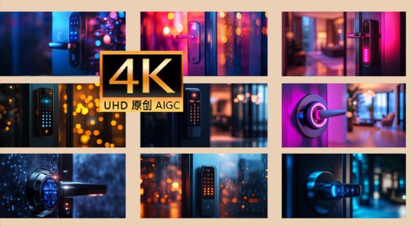 智能门锁科技生活片头 未来感指纹解锁生活