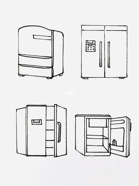简笔画冰箱简笔画手帐家用电器插画寒假去哪