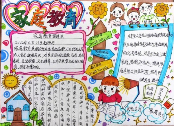 家庭教育促进法手抄报