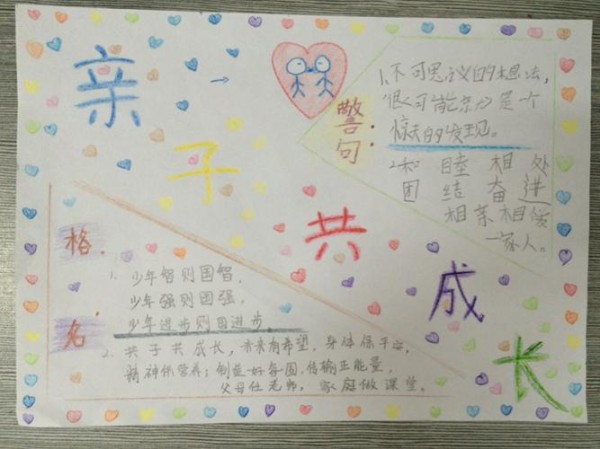 三4亲子共成长班级手抄报评比