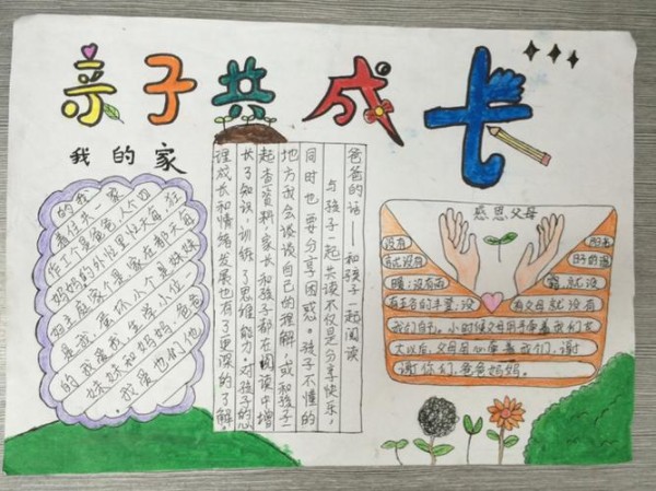 三4亲子共成长班级手抄报评比
