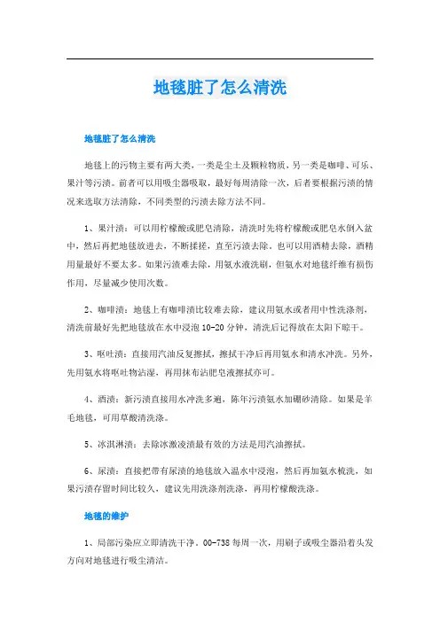 地毯脏了怎么清洗