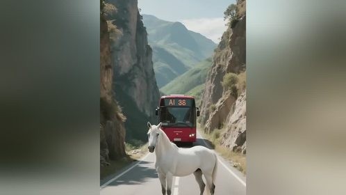 骏马救红色公交车