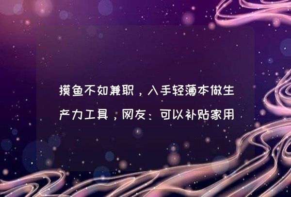 摸鱼不如兼职，入手轻薄本做生产力工具，网友：可以补贴家用,第1张