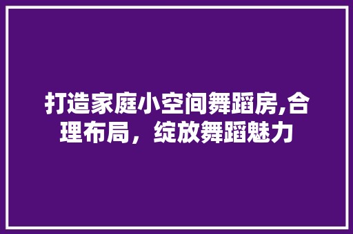打造家庭小空间舞蹈房,合理布局，绽放舞蹈魅力 地板材料