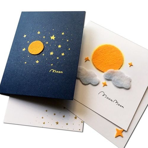 贺卡月亮星星中秋节手工定制高档祝福logozz4贺卡