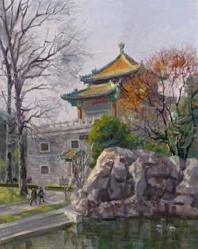 《湖畔晚秋》40x50cm 2023年 