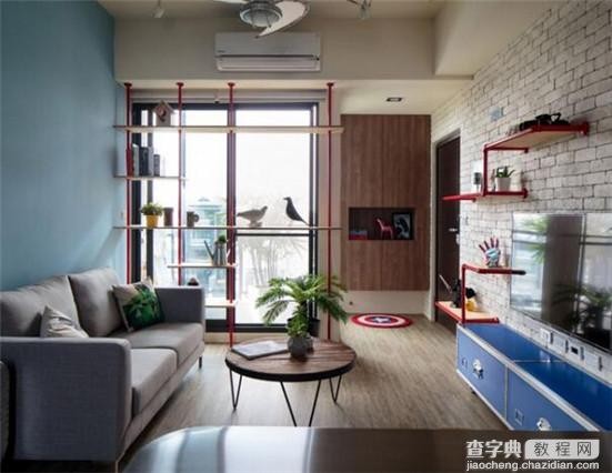 小户型酷炫工业风装修效果图1