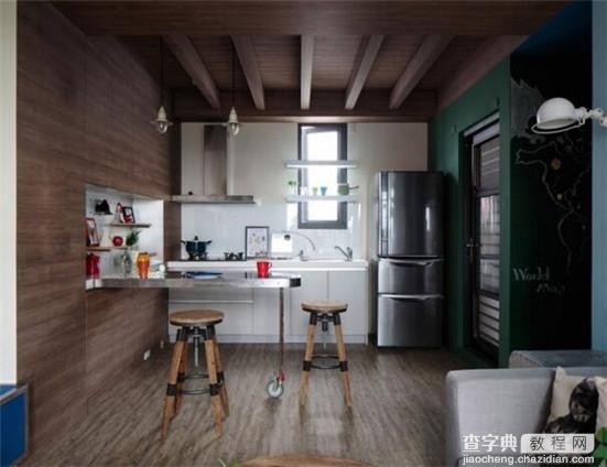 小户型酷炫工业风装修效果图4