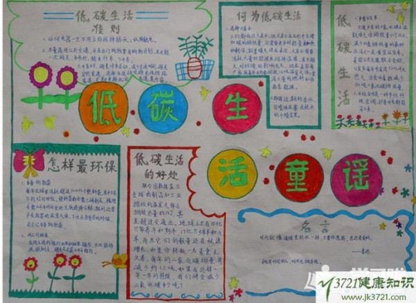 小学低碳环保的手抄报图片低碳环保的手抄报内容