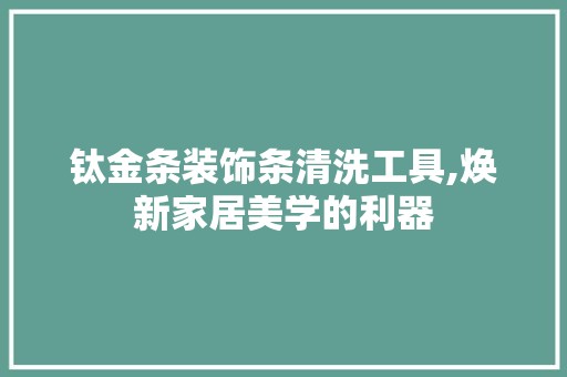 钛金条装饰条清洗工具,焕新家居美学的利器 地板材料